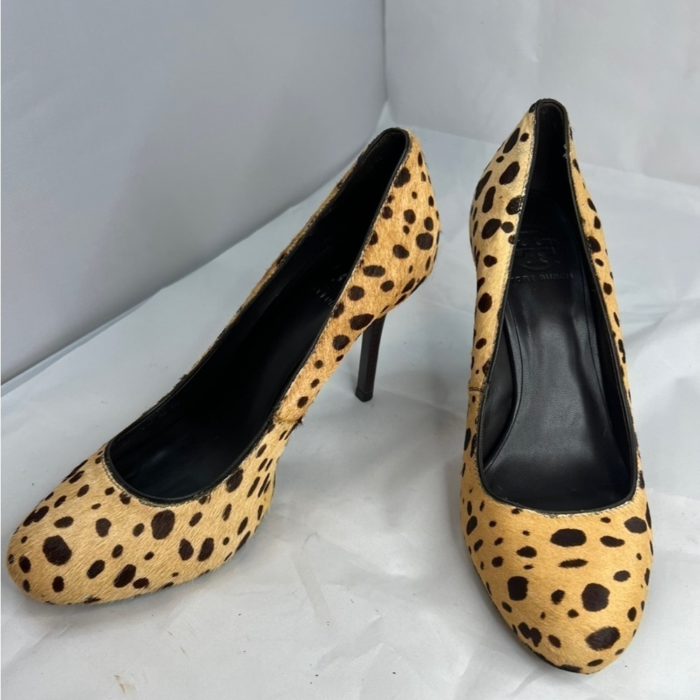Tory Burch Cheetah Print Calf Hair Heels Pumps Women's Size 8M Classic Style - Picture 14 of 15